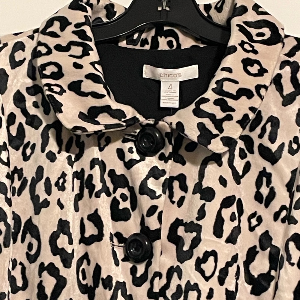 New with tags! Chico's animal leopard print Button-Up Jacket XXL/2XL/20/Chico 4 - Picture 3 of 5